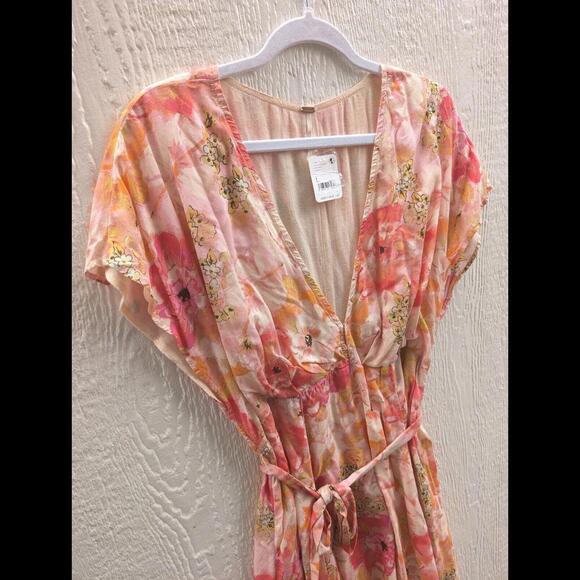 NWT Free People Freddy Tie Mini Dress In Fruit Punch Combo Women's Size Large - Picture 3 of 5